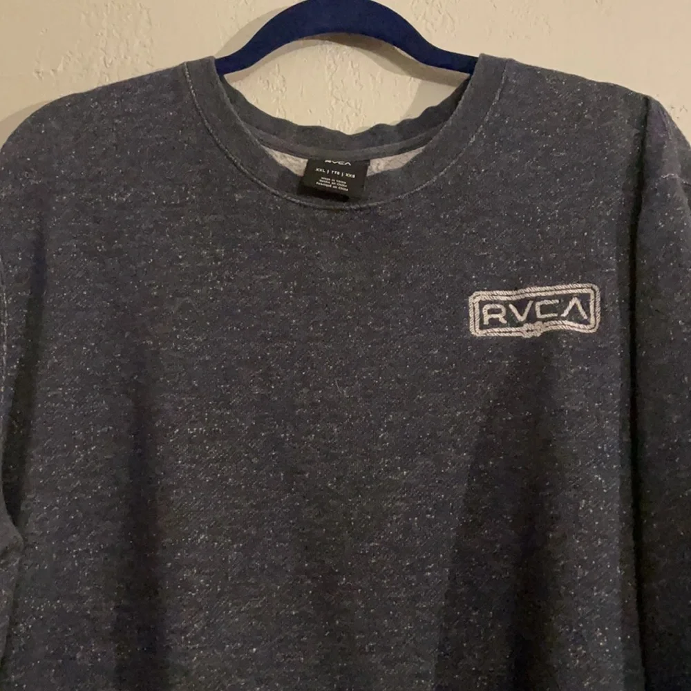 RVCA Double Rope Embroidered Crewneck Sweatshirt in midnight blue